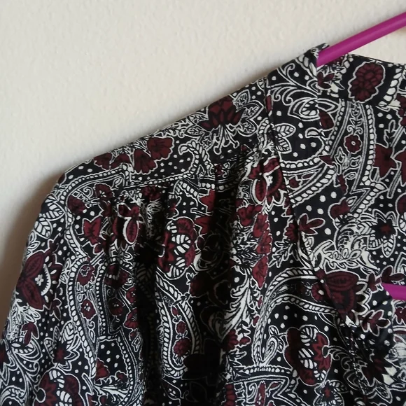 C Est 1946 Shirt Womens 22/24W  Button 3/4 Sleeve Paisley top - Picture 6 of 11